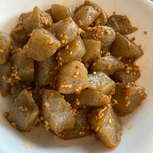 くだもの大好き🧡の作ってみた!投稿(こんにゃくだけ～《白だし味噌の韓国炒め》)