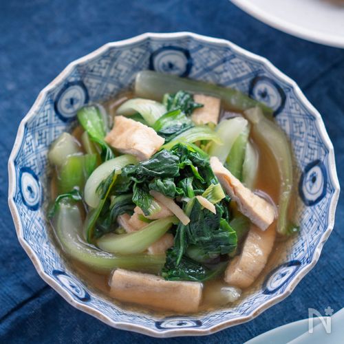 【チンゲンサイと油揚げの中華風煮びたし】中華献立に♪