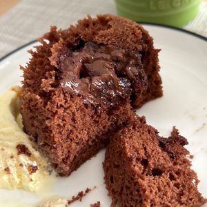 シンプル生活スタート！の作ってみた!投稿(レンジで3分半！キメ細かい【米粉フォンダンショコラ】)