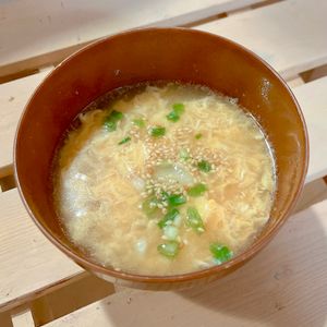 あーちゃん·͜· ♡の作ってみた!投稿(〇〇であの味♡超簡単！『焼肉屋さんの卵スープ』)