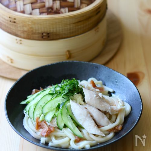 せいろで簡単！梅ささみうどん