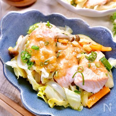 フライパンで簡単お魚おかず♪『鮭のちゃんちゃん焼き』