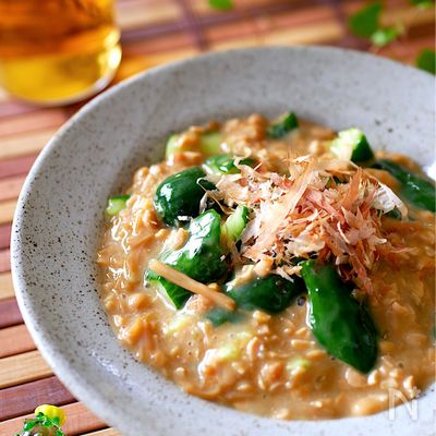 1分やみつきおつまみ【納豆好きに捧ぐなめきゅう】