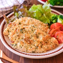 【カツレツ風ささみのパン粉焼き】チーズ香る簡単おかず♪