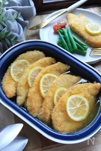 レモンバターの鶏ささみカツレツ