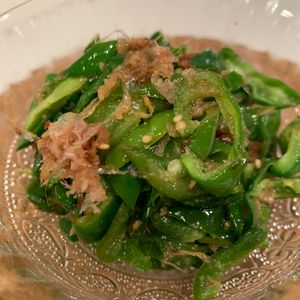 ぐ〜たら子の作ってみた!投稿(『レンジで副菜♪ピーマンのさっぱりポン酢あえ』)