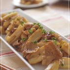 蓮根と豚ばら肉のバルサミコ炒め