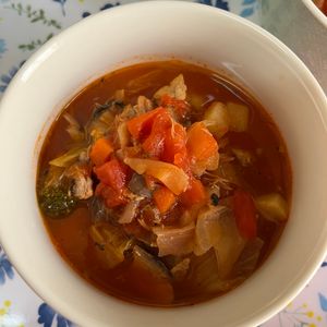 名もなきアラフィフ☆の作ってみた!投稿(【さば缶のミネストローネ】缶詰を使ったお手軽スープ♪)