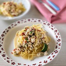 【スダチの鶏クリームパスタ】あっさりとして美味しい!