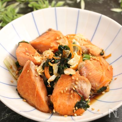 銀鮭の野菜炒め ごま風味