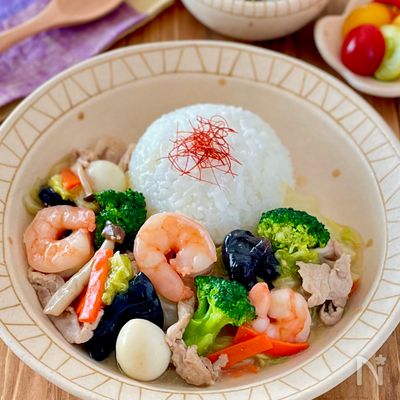 野菜たっぷり♪我が家の中華丼