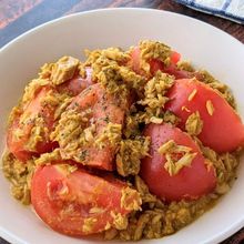 電子レンジで簡単!ツナとトマトのカレー粉和え
