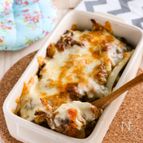 熱々とろ～り♪【フライドポテトとカレーのチーズグラタン】
