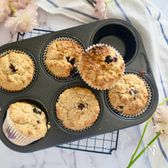 【おやつや朝食に】ブルーベリーのオートミールバナナマフィン