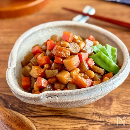 ちょこっとあるとうれしい♪ごはんに合う【五目豆煮】