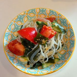 みわの作ってみた!投稿(レンジでOK《夏野菜で♡旨だれ春雨サラダ》)