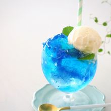 【簡単】かき氷シロップdeあじさいジェリークリームソーダ