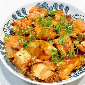 まゆの作ってみた!投稿(【鶏肉とちぎり絹揚げの和風とろみ煮】梅と塩昆布でさっぱり激旨)