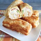 ポテトサラダの油揚げロールザクザク衣焼き