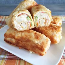 ポテトサラダの油揚げロールザクザク衣焼き