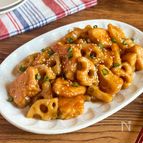 【鶏むね肉とれんこんの甘辛照り炒め】ご飯にぴったり！