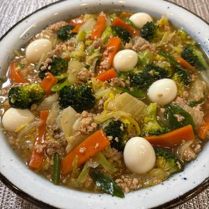 楽ラク手抜キッチン🐶🐾の作ってみた!投稿(ほっこり【鶏ひき肉と冬野菜のあんかけ】)