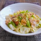 たっぷりキャベツと豚バラと豆腐の生姜炒め
