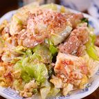 行列の定食屋さんの🍚豚こまキャベツの和風チャンプルー🤩