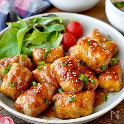 ヘルシー☆ボリューム！照りっと【厚揚げの甘辛肉巻き】
