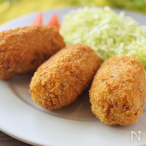 じゃがいもと合い挽き肉のサクふわコロッケ【卵不使用】