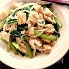 高野豆腐と小松菜の焼きうどん