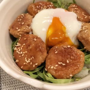 232088の作ってみた!投稿(ぷりぷり食感の究極のテリヤキつくねミートボール＆つくね丼😋)