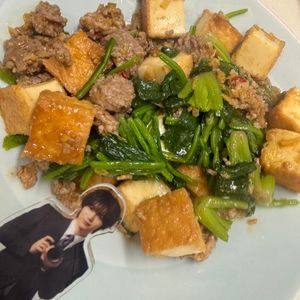 それぞれの作ってみた!投稿(ほうれん草と厚揚げの《そぼろ♡中華炒め》)