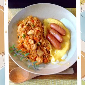 チョロリスの作ってみた!投稿(【チーたまチキンライス】とろとろ卵＆パリじゅわウインナー♡)