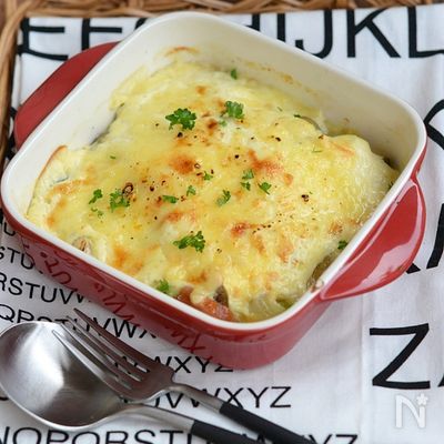 ヘルシー♪なめらかな豆腐ソースのグラタン