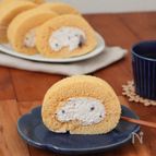 ふわモチ♪きなことあんこのロールケーキ（米粉）