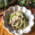 『バジルソースで♡』紫玉ねぎのバジルスパサラダ