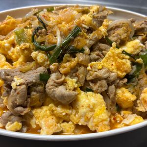 なおの作ってみた!投稿(楽々５分で！最高に美味しい☆ニラ玉豚キムチ)