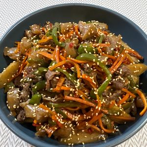 楽ラク手抜キッチン🐶🐾の作ってみた!投稿(ゴロッとこんにゃく《野菜たっぷり♡きんぴら》)