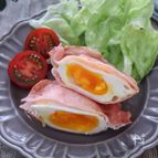 お手軽ハムエッグ♩レンジで簡単！爆速！ズボラおかず！お弁当に