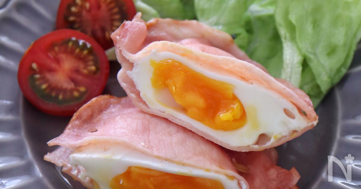 お手軽ハムエッグ♩レンジで簡単！爆速！ズボラおかず！お弁当に
