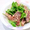 まゆの作ってみた!投稿(旬の食材を美味しく♡かつおのたたきと三つ葉のごま塩レモン)