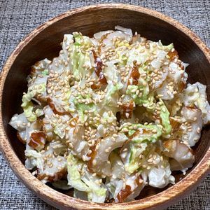 楽ラク手抜キッチン🐶🐾の作ってみた!投稿(簡単おいしい♩白菜とちくわのごまマヨサラダ)