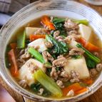 【豆腐と小松菜のそぼろあん】節約食材でパパッと作る♪