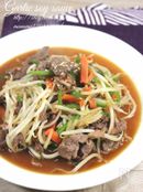 野菜たっぷり！もやしのにんにく醤油炒め。