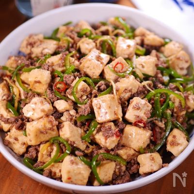 豆腐とひき肉の甘辛煮😋作り置きに☆かさまし大盛りおかずに☆