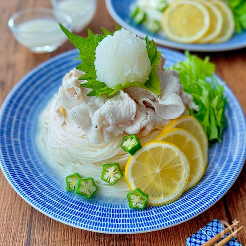 レモン香る♩豚しゃぶおろしそうめん
