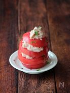 トマトとツナの重ねサラダ。