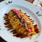 牛肉トマトのお好み焼き風