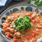 缶詰使いで簡単ちょっ早おかず♡さば味噌煮缶とトマトの生姜炒め